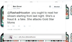 #tcot always plays victim AFTER dishing out so much venom. and notice he claims gold star mom attacked, the same one who pals around w/a bomb threater and spews racist venom on behalf of Breitbart
