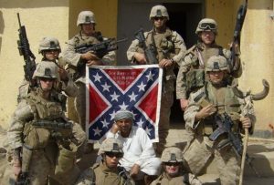 Why in gawd's name would our military even display a flag of WAR losers AND treasonists while on battle lines?? confederates (which I will always lowercase) are NOT heroes in any way, shape or form, but the worst of any society